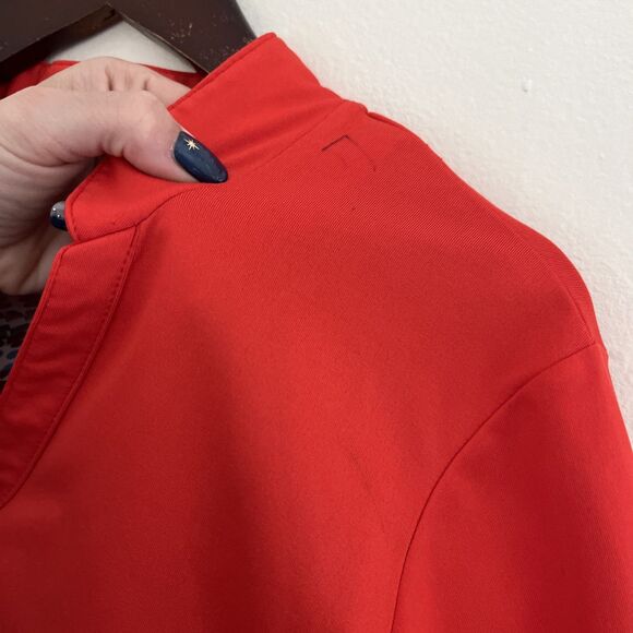 SPORT HALEY Mock Neck Half Sleeve Rhinestone Detailed Polo, Blood Orange- Small - Picture 5 of 9